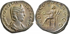 Otacilia Severa, Augusta, 244-249. Sestertius (Orichalcum, 29 mm, 16.26 g, 12 h), Rome. MARCIA OTACIL SEVERA AVG Diademed and draped bust of Otacilia ...