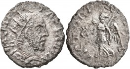 Jotapian, usurper, circa 248-249. Antoninianus (Billon, 20 mm, 3.41 g, 12 h), Nicopolis in Seleucis (?). IM C M F R IOTAPIANVS A Radiate and cuirassed...