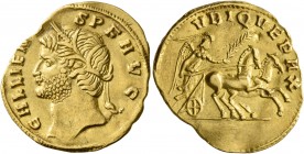 Gallienus, 253-268. Aureus (Gold, 21 mm, 3.55 g, 7 h), Rome, 265. GALLIENVS P F AVG Head of Gallienus to left, wearing wreath of grain leaves. Rev. VB...