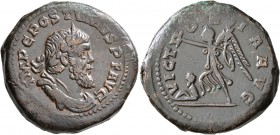Postumus, Romano-Gallic Emperor, 260-269. Sestertius (Orichalcum, 32 mm, 25.59 g, 6 h), Colonia Agrippina (Cologne), 261. IMP C POSTVMVS P F AVG Laure...
