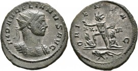 Aurelian, 270-275. Antoninianus (Silvered bronze, 22 mm, 3.81 g, 11 h), Rome, spring-summer 274. IMP AVRELIANVS AVG Radiate and cuirassed bust of Aure...