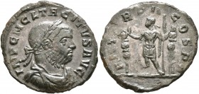 Tacitus, 275-276. Denarius (Silvered bronze, 21 mm, 2.32 g, 6 h), Rome, November-December 275. IMP C M CL TACITVS AVG Laureate, draped and cuirassed b...