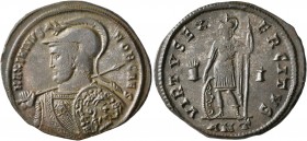 Maximinus II, as Caesar, 305-309. Follis (Silvered bronze, 25 mm, 6.56 g, 12 h), Antiochia, circa 309. MAXIMINVS NOB CAES Helmeted and cuirassed bust ...
