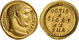 Maximinus II, 310-313. Aureus (Gold, 19 mm, 5.25 g, 12 h), Antiochia, 310. MAXIMINVS P F AVG Laureate head of Maximinus to right. Rev. VOTIS / X / SIC...