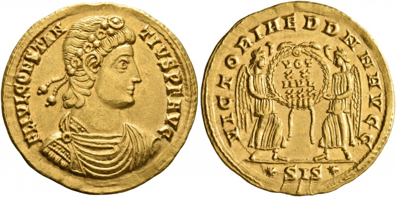 Constantius II, 337-361. Solidus (Gold, 22 mm, 4.48 g, 6 h), Siscia, 342/3 or 34...