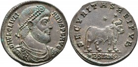 Julian II, 360-363. Double Maiorina (Silvered bronze, 29 mm, 9.00 g, 7 h), Sirmium, 361-363. D N FL CL IVLIANVS P F AVG Pearl-diademed, draped and cui...