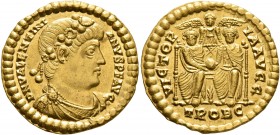 Valentinian I, 364-375. Solidus (Gold, 21 mm, 4.50 g, 7 h), Treveri, mid 373-April 375. D N VALENTINI-ANVS P F AVG Laurel-and-rosette-diademed, draped...