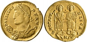 Valens, 364-378. Solidus (Gold, 22 mm, 4.53 g, 6 h), Nicomedia, January 368. D N VALENS P F AVG Pearl-diademed bust of Valens to left, wearing consula...