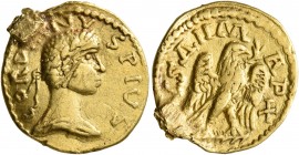 UNCERTAIN GERMANIC TRIBES, Pseudo-Imperial coinage. Late 3rd-early 4th centuries. 'Quinarius' (Gold, 16 mm, 2.91 g, 7 h), 'Gordian Group'. Imitating G...