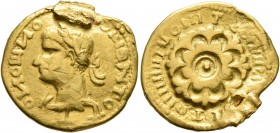 UNCERTAIN GERMANIC TRIBES, Pseudo-Imperial coinage. Late 3rd-early 4th centuries. 'Aureus' (Gold, 20 mm, 6.17 g), 'Ulów Group', O3/R4. Imitating Claud...