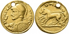UNCERTAIN GERMANIC TRIBES, Pseudo-Imperial coinage. Late 3rd-4th centuries. 'Quinarius' (Gold, 17 mm, 2.84 g, 12 h), 'Probus Group D'. Imitating Probu...