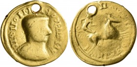 UNCERTAIN GERMANIC TRIBES, Pseudo-Imperial coinage. Late 3rd-early 4th centuries. 'Aureus' (Gold, 21 mm, 4.30 g, 12 h), 'Sleipnir Group'. Է ISIIOI Է[....