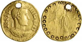 UNCERTAIN GERMANIC TRIBES, Pseudo-Imperial coinage. Late 3rd-early 4th centuries. 'Aureus' (Gold, 19 mm, 3.00 g, 12 h), 'Derived Plated Group'. OI WN ...