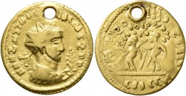 UNCERTAIN GERMANIC TRIBES, Pseudo-Imperial coinage. Late 3rd-early 4th centuries. 'Binio' (Gold, 20 mm, 4.56 g, 12 h), 'Figural Group'. SNVSNƆƆVV[...]...