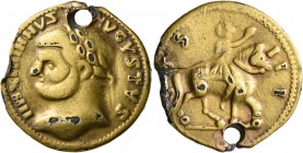 UNCERTAIN GERMANIC TRIBES, Pseudo-Imperial coinage. Late 3rd-early 4th centuries. 'Aureus' (Subaeratus, 21 mm, 5.06 g, 7 h), 'Tetrarchic Adventus Grou...