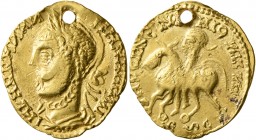 UNCERTAIN GERMANIC TRIBES, Pseudo-Imperial coinage. Late 3rd-early 4th centuries. 'Aureus' (Gold, 19 mm, 3.22 g, 1 h), 'Bulky Head Group'. Imitating D...