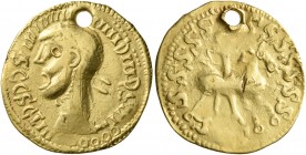 UNCERTAIN GERMANIC TRIBES, Pseudo-Imperial coinage. Late 3rd-early 4th centuries. 'Aureus' (Gold, 19 mm, 3.26 g, 12 h), 'Bulky Head Group'. Imitating ...