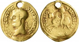 UNCERTAIN GERMANIC TRIBES, Pseudo-Imperial coinage. Late 3rd-early 4th centuries. 'Aureus' (Gold, 18 mm, 3.06 g, 12 h), 'Bulky Head Group'. Imitating ...