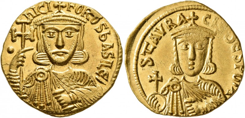 Nicephorus I, with Stauracius, 802-811. Solidus (Gold, 19 mm, 4.45 g, 6 h), Cons...