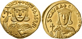 Nicephorus I, with Stauracius, 802-811. Solidus (Gold, 19 mm, 4.45 g, 6 h), Constantinopolis, 803-811. ҺICIFOROS bASILЄ' Crowned and draped bust of Ni...