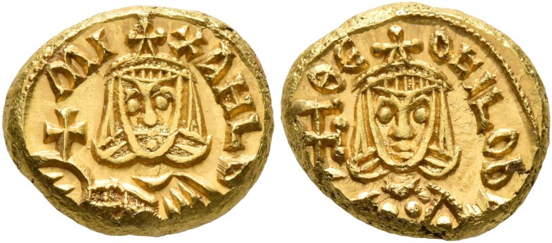 Michael II the Amorian, with Theophilus, 820-829. Solidus (Gold, 12 mm, 3.44 g, ...