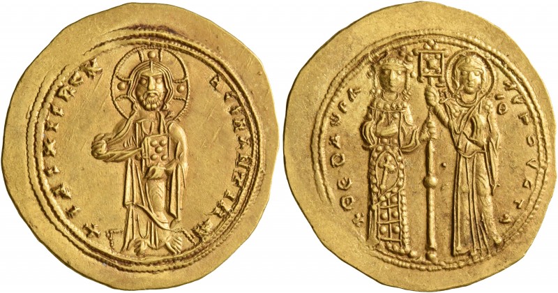 Theodora, 1055-1056. Histamenon (Gold, 25 mm, 4.43 g, 6 h), Constantinopolis. +I...