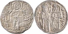Andronicus III Palaeologus, 1328-1341. Basilikon (Silver, 20 mm, 1.14 g, 6 h), Constantinopolis. IC - XC Christ, nimbate, seated facing on throne with...