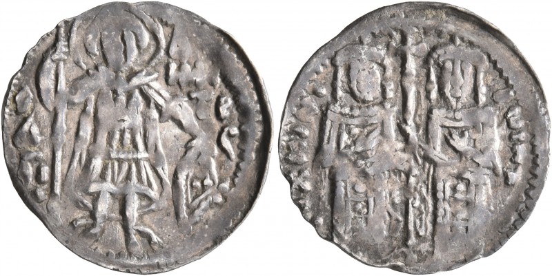 John V Palaeologus, with John VI, 1347-1353. Basilikon (Silver, 19 mm, 1.00 g, 6...