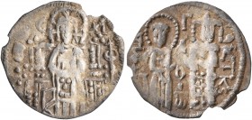 John VI Cantacuzene, second reign, 1353-1354. Basilikon (Silver, 16 mm, 0.67 g, 6 h), Adrianople or Didymoteichon. IC - XC Christ, nimbate, seated fac...