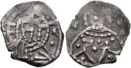Constantine XI Palaeologus (Dragases), 1448-1453. 1/8 Stavraton (Silver, 13 mm, 0.55 g, 12 h), Constantinopolis, 1453. [I]C - XC Nimbate bust of Chris...