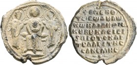 Konstantinos, diakonos, kouboukleisios and first chartoularios of the (patriarchal) sakelle, 11th century. Seal (Lead, 31 mm, 17.00 g, 12 h). Θ / IⲰ /...
