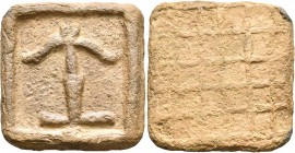 LEVANTINE REGION. Northern Syria. Circa 250-100 BC. Weight of 1/4 Mina (Tetarton) (Lead, 51x53 mm, 114.00 g). Seleukid anchor. Rev. Latticework design...
