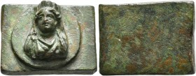 LEVANTINE REGION. Uncertain. Circa 1st-2nd centuries. Weight of 1 Shekel (?) (Bronze, 16x21 mm, 13.36 g). Veiled, turreted and draped facing bust of T...