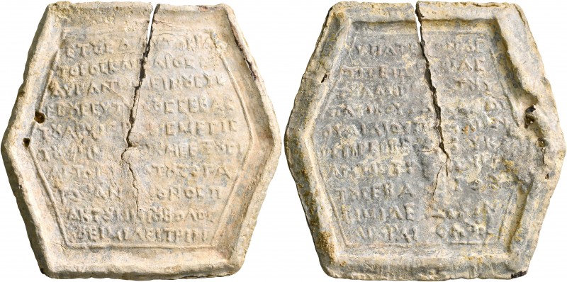 BITHYNIA. Nicomedia. Elagabalus, 218-222. Weight of 1/2 Libra (Lead, 98x100 mm, ...