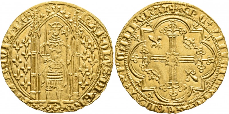 FRANCE, Royal. Charles V le Sage (the Wise), 1364-1380. Franc à pied (Gold, 28 m...