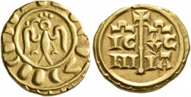 ITALY. Sicilia (Regno). Federico I (Federico II, Sacro Romano Impero), 1198-1250. Tarì (Gold, 12 mm, 1.55 g, 10 h), uncertain mint, perhaps Brindisi. ...