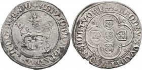 PORTUGAL, Kingdom. Afonso V o Africano (the African), 1438-1481. Real Grosso (Silver, 28 mm, 3.17 g, 3 h), Lisbon. +ALFONSVS;QVInTI:RЄGIS:PORTVOAL Por...