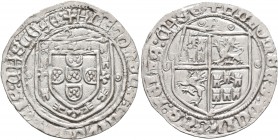 PORTUGAL, Kingdom. Afonso V o Africano (the African), 1438-1481. Real Grosso (Silver, 27 mm, 3.39 g, 1 h), Porto. +ALFOnSUS:QUIИTUS:RЄIS:CASTЄLЄ Portu...