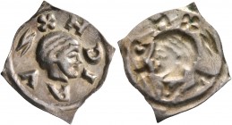 SWITZERLAND. Zürich. Fraumünsterabtei, 13th century. Vierzipfliger Pfennig (Silver, 21 mm, 0.41 g). ZVRICH+ Head of Saint Felix to right. Rev. Incuse ...