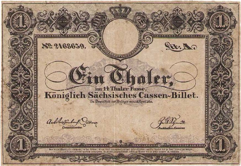 Altdeutsche Staaten und Länderbanken bis 1871 Sachsen
Königlich-Sächsisches Cas...