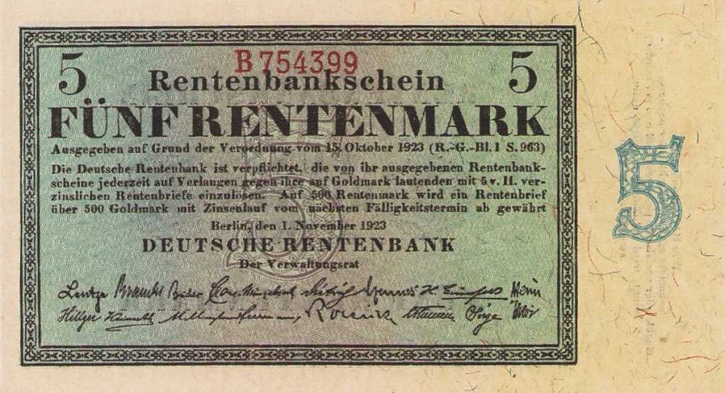 Deutsches Reich bis 1945
Ausgaben der Deutschen Rentenbank 1923-1937 5 Rentenma...