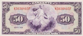 Bundesrepublik Deutschland
Bank deutscher Länder 1948-1949 50 DM 1948. Serie K / F Ro. 242 Selten. Fast II