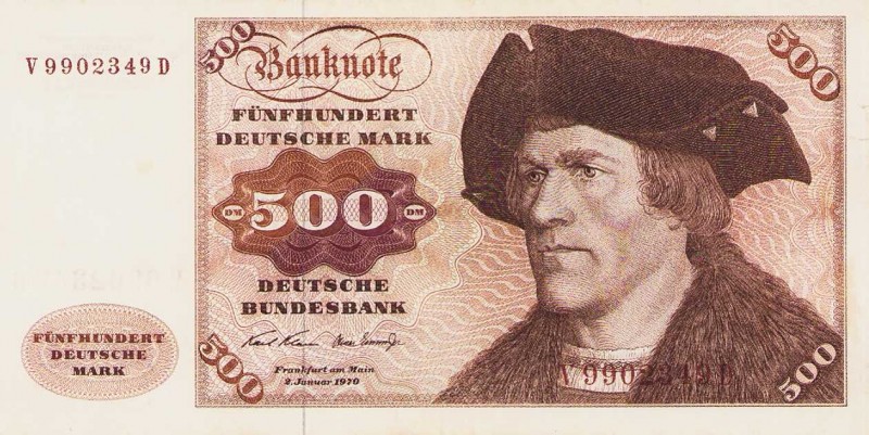 Bundesrepublik Deutschland
Deutsche Bundesbank 1960-1999 500 DM 2.1.1970. Serie...