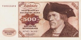 Bundesrepublik Deutschland
Deutsche Bundesbank 1960-1999 500 DM 2.1.1970. Serie V / D Ro. 274 a II-III