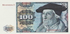 Bundesrepublik Deutschland
Sammlung von BRD-Geldscheinen 1/2, 1, 2, 5, 10, 20 DM und 50 1948, 5 und 10 Pfennig o.D. (1948), 5, 50 (V) und 100 DM (IV)...