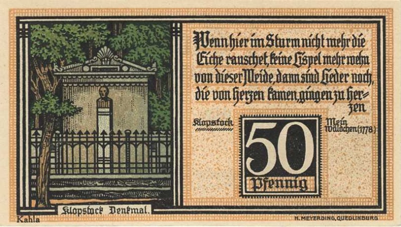 Städte und Gemeinden
Quedlinburg (S-A) 25 und 3x 50 Pfennig 1.6.1921-31.12.1924...