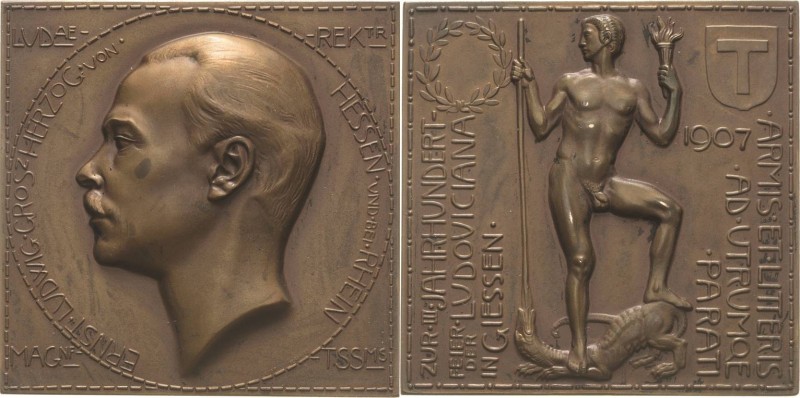 Akademien, Schulen, Universitäten
Gießen Bronzeplakette 1907 (H. Jobst/Lauer) 3...