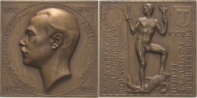 Akademien, Schulen, Universitäten
Gießen Bronzeplakette 1907 (H. Jobst/Lauer) 300-Jahrfeier der Universität. Kopf von Ernst Ludwig von Hessen nach li...