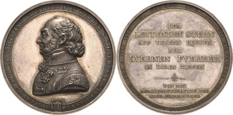 Ausbeute, Bergbau, Hüttenwesen
 Silbermedaille 1831 (Karl R. Krüger) Einweihung...