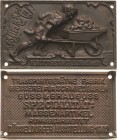 Ausbeute, Bergbau, Hüttenwesen
 Eisengussplakette 1902. Düsseldorfer Ausstellung. H. Köttgen & Co. B. Gladbach. Grubenarbeiter / 7 Zeilen Schrift. Mi...